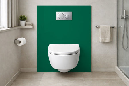 Toilettenrückwand Einfarbig RAL 6016 (Türkisgrün)