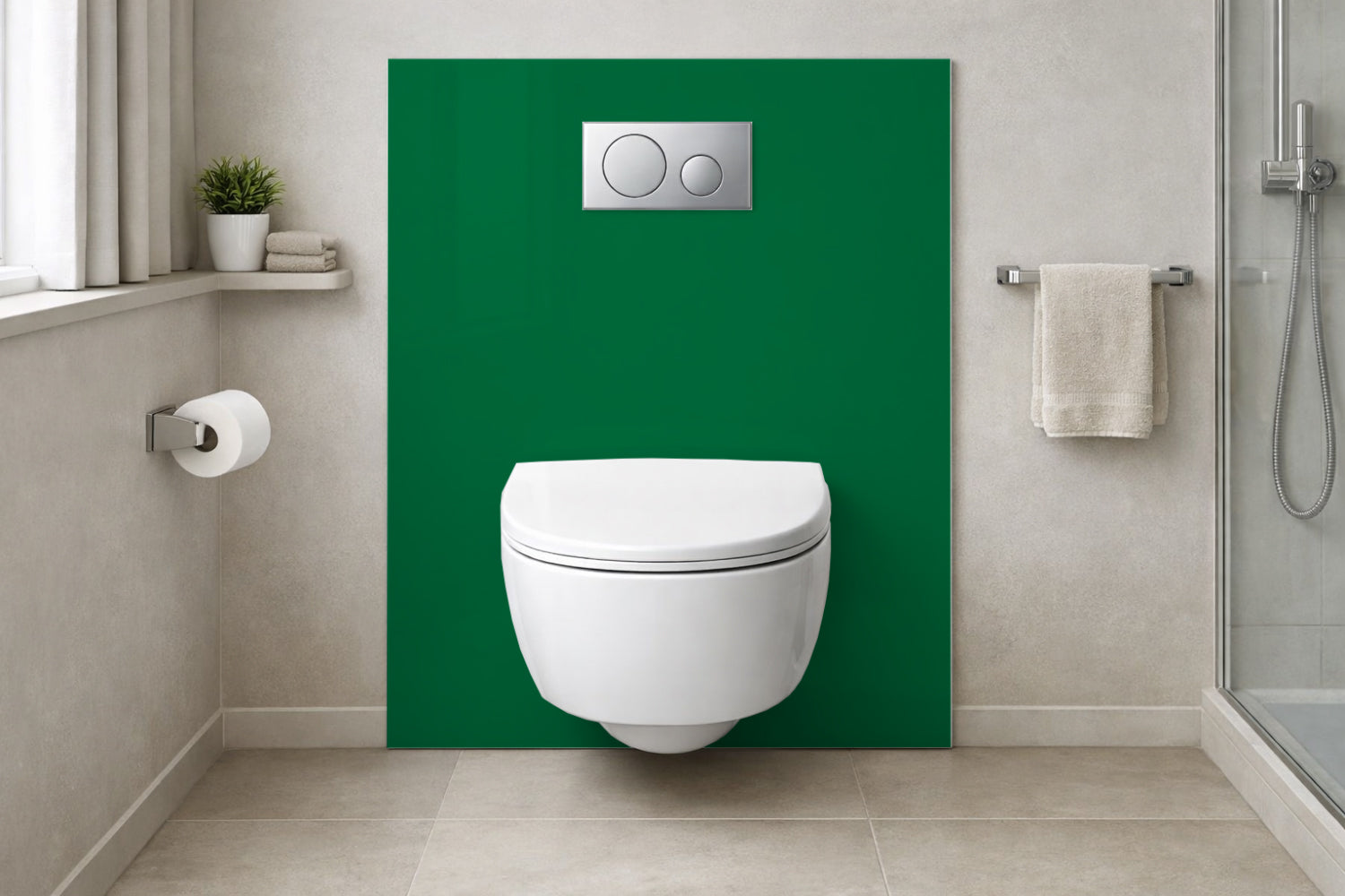 Toilettenrückwand Einfarbig RAL 6029 (Minzgrün)