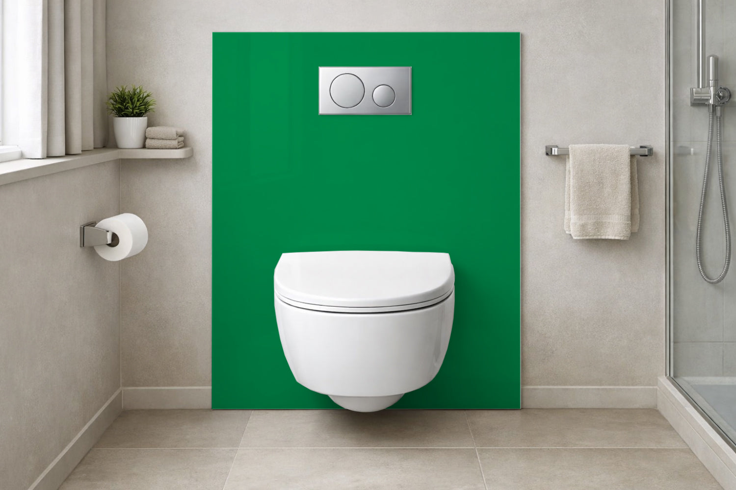 Toilettenrückwand Einfarbig RAL 6037 Reingrün