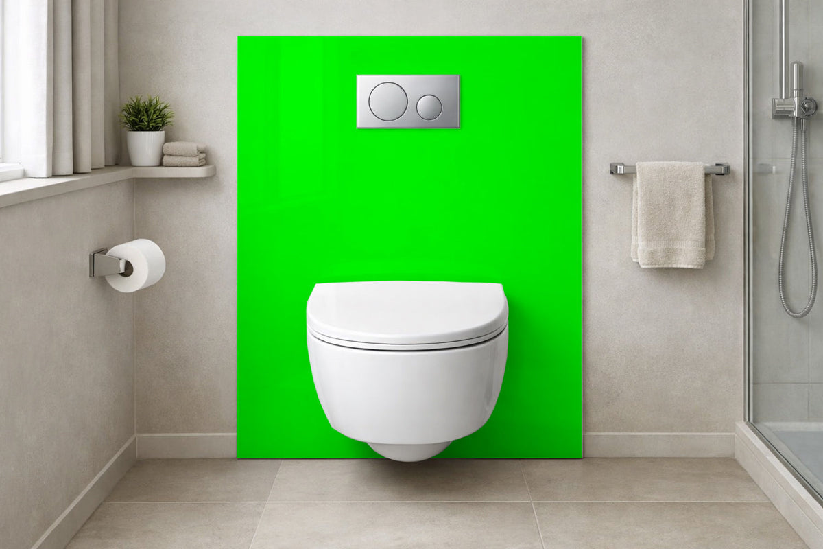 Toilettenrückwand Einfarbig RAL 6038 Leuchtgrün