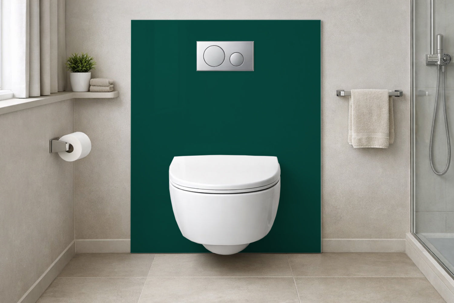 Toilettenrückwand Einfarbig RAL 6005 Moosgrün