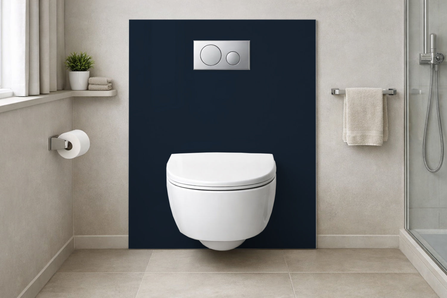 Toilettenrückwand Einfarbig RAL 5011 Stahlblau