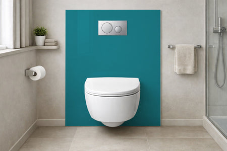 Toilettenrückwand Einfarbig RAL 5018 Türkisblau