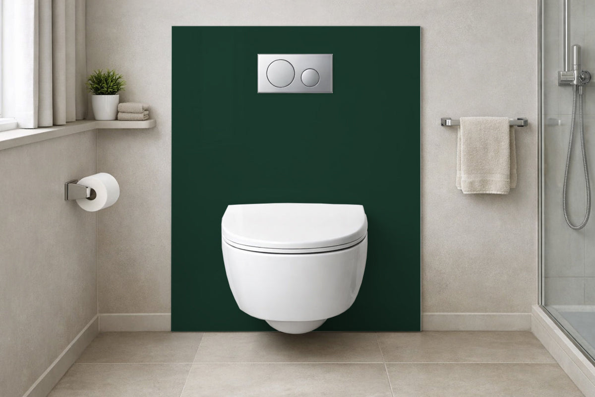 Toilettenrückwand Einfarbig RAL 6035 Perltannengrün