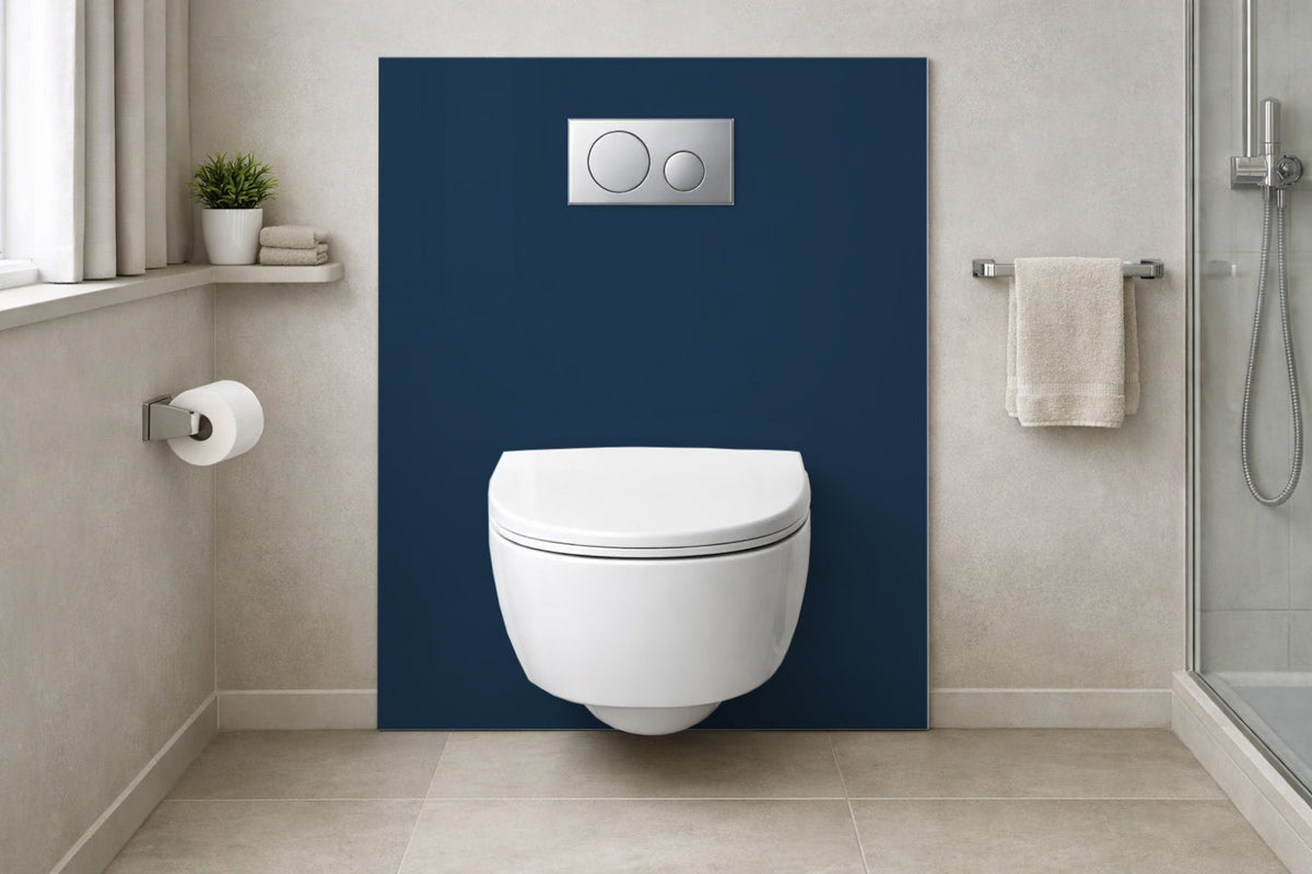 Toilettenrückwand Einfarbig RAL 5009 Azurblau