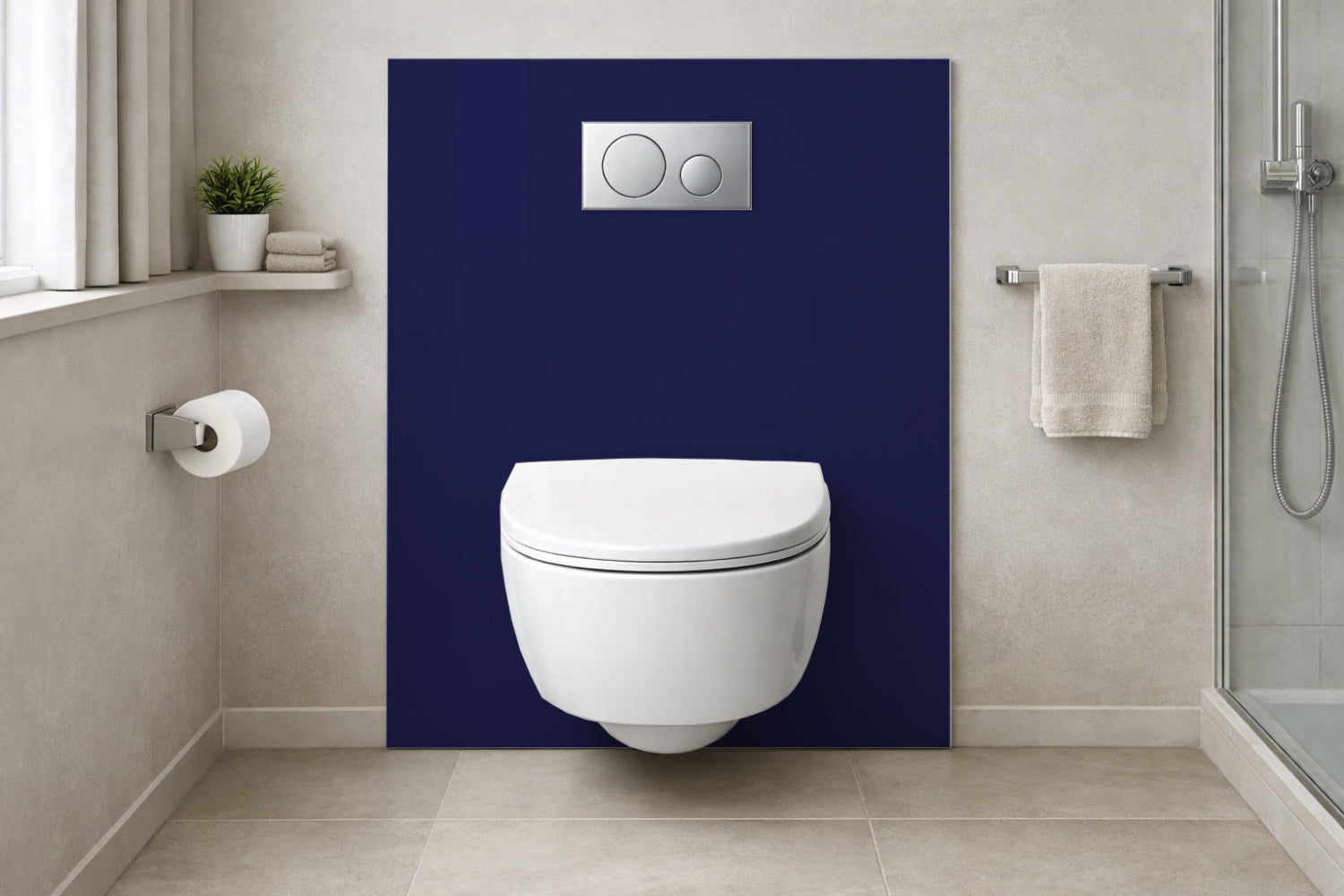 Toilettenrückwand Einfarbig RAL 5002 Ultramarinblau