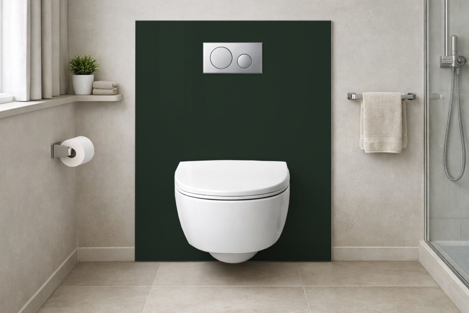 Toilettenrückwand Einfarbig RAL 6009 Tannengrün