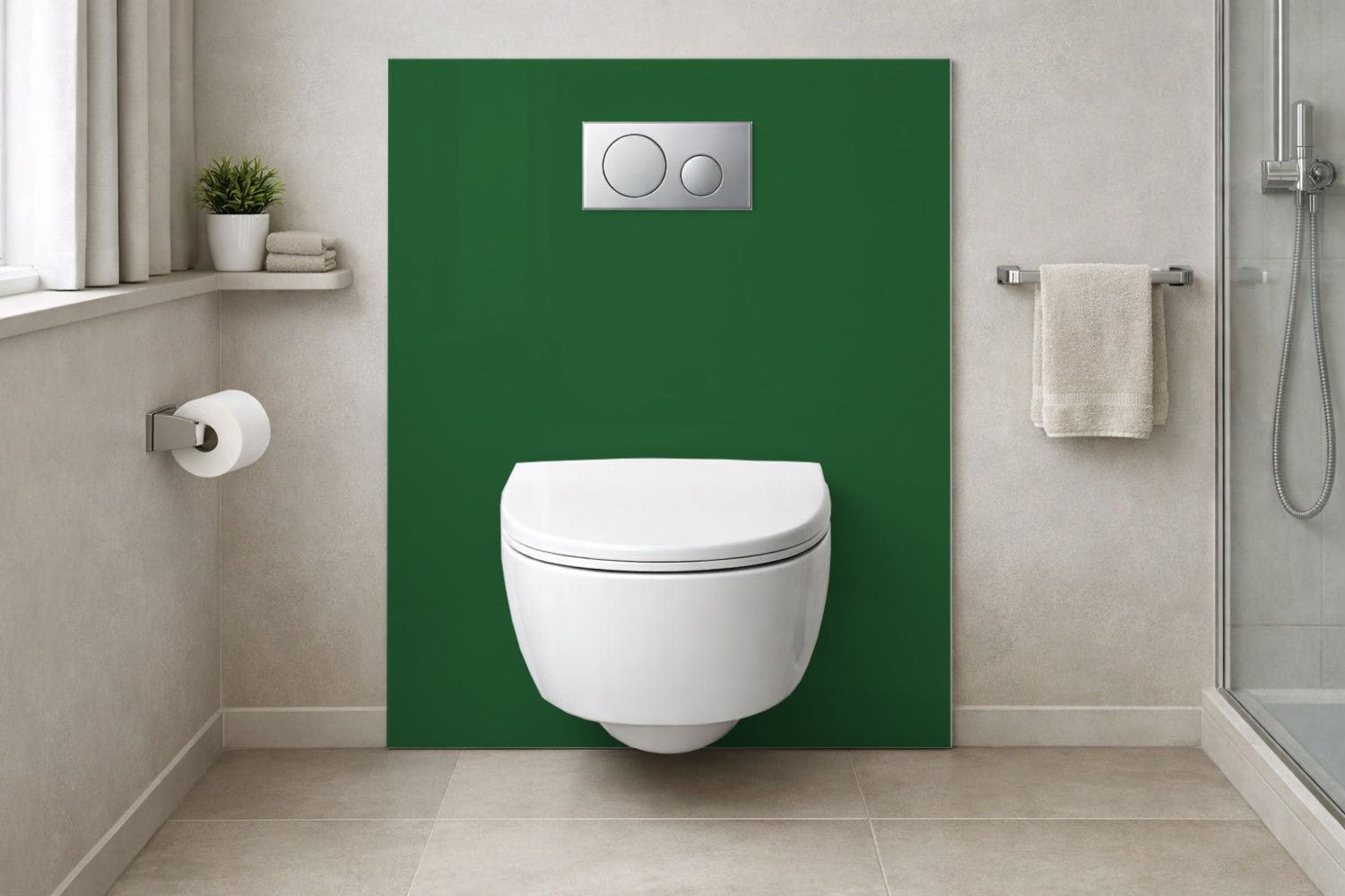 Toilettenrückwand Einfarbig RAL 6002 Laubgrün