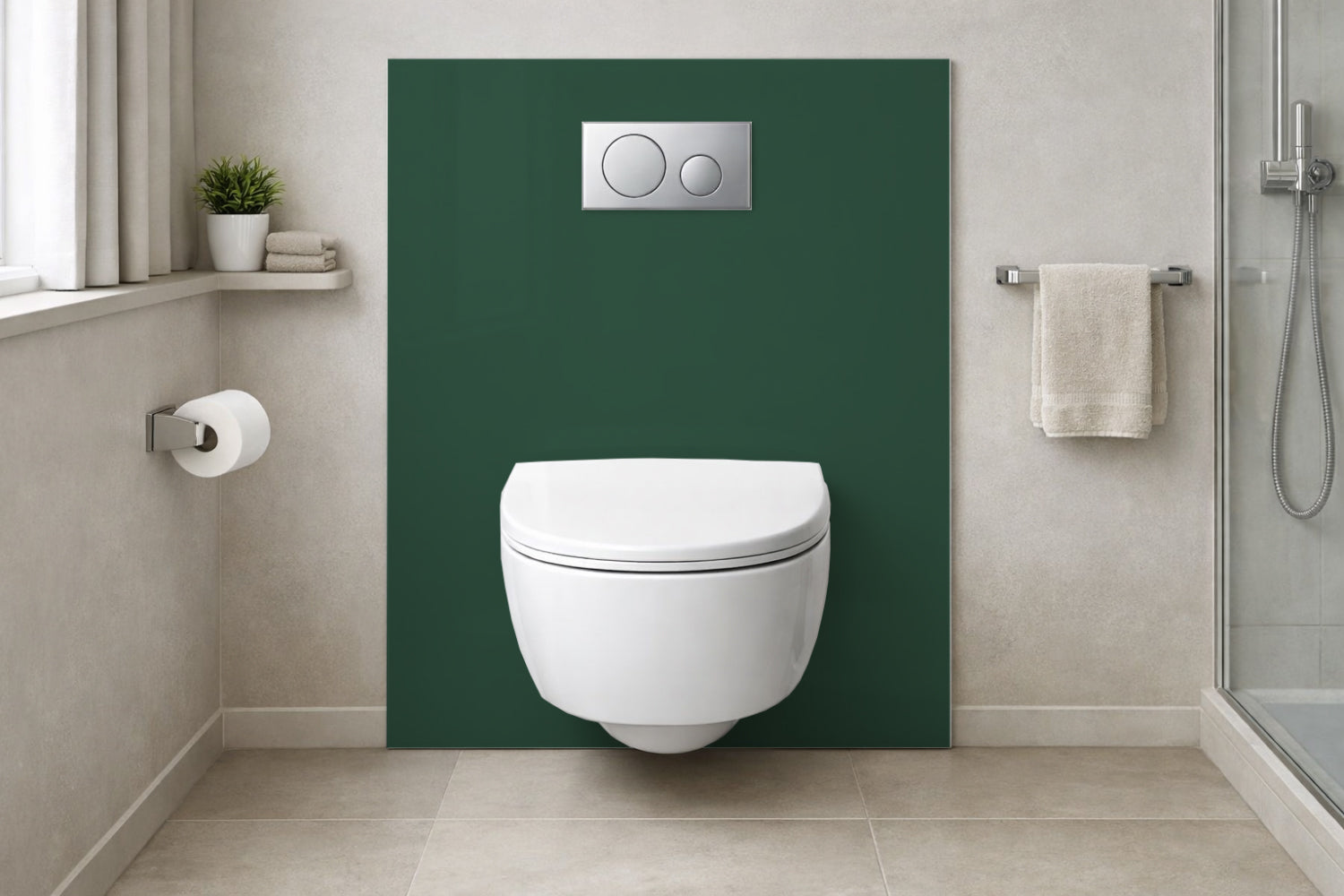 Toilettenrückwand Einfarbig RAL 6028 Kieferngrün