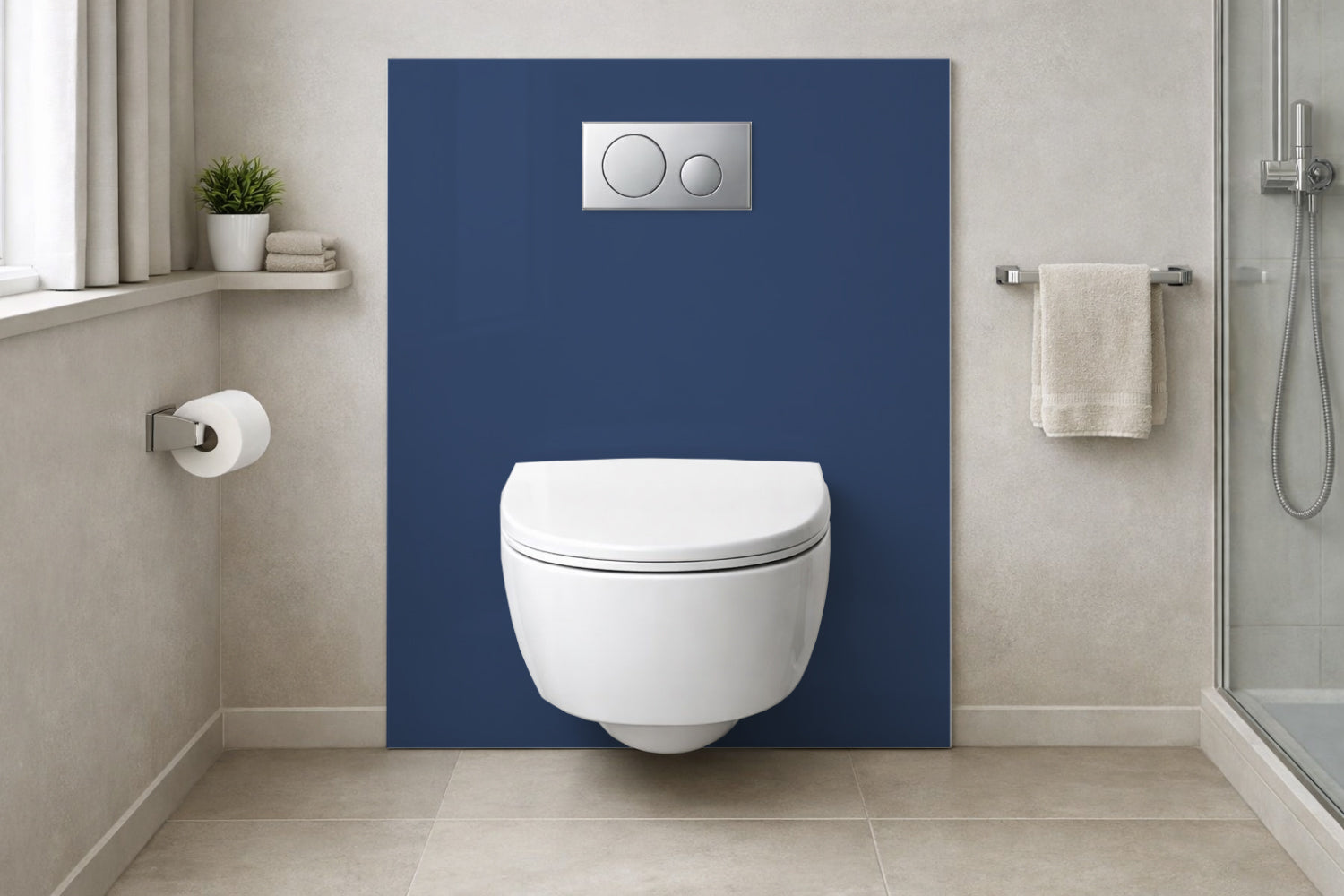 Toilettenrückwand Einfarbig RAL 5000 Violettblau