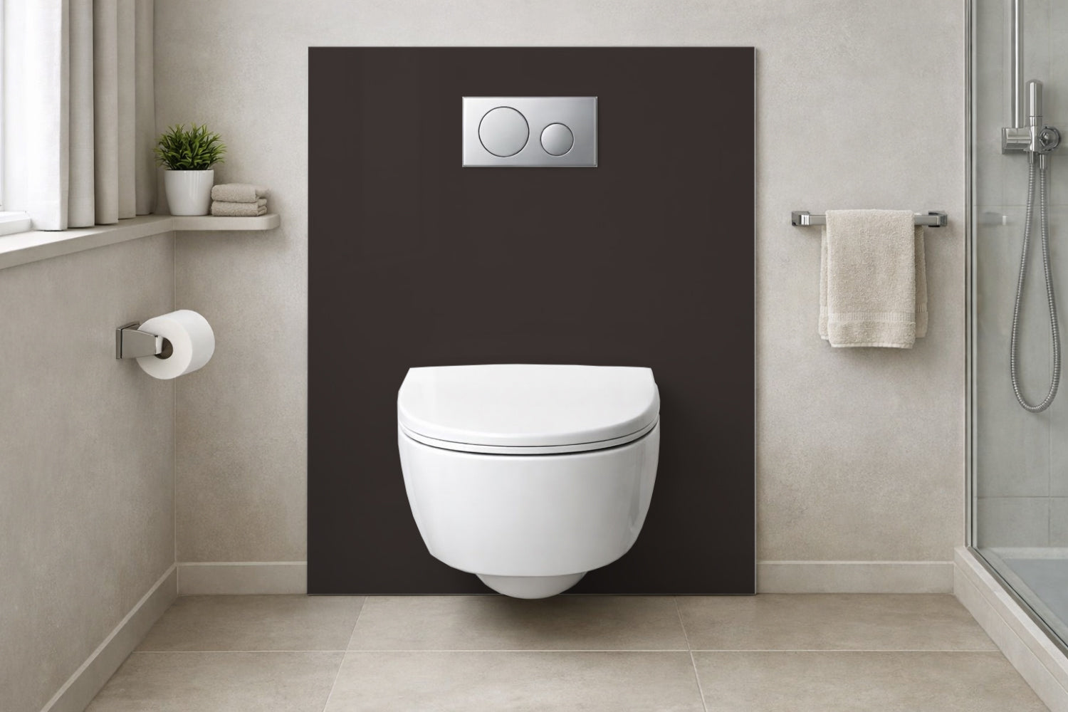 Toilettenrückwand Einfarbig RAL 8019 Graubraun