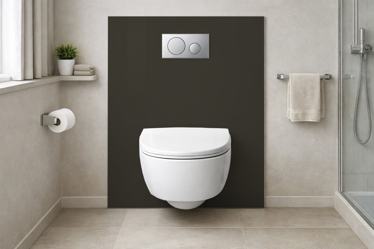 Toilettenrückwand Einfarbig RAL 6008 Braungrün
