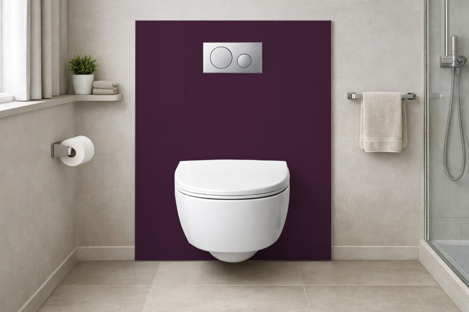 Toilettenrückwand Einfarbig RAL 4007 Purpurviolett