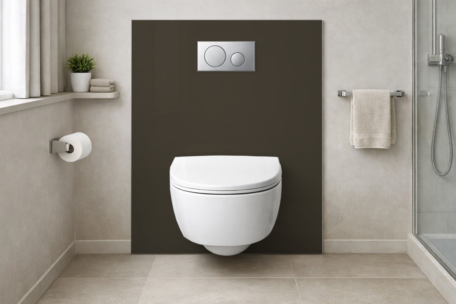 Toilettenrückwand Einfarbig RAL 6014 Gelboliv