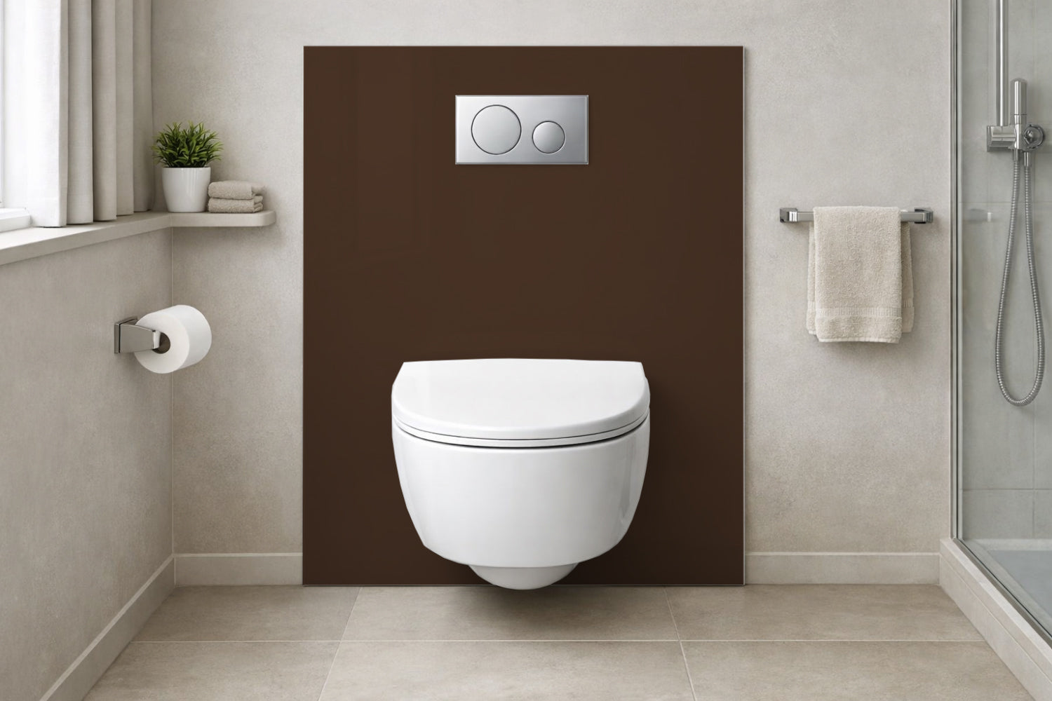 Toilettenrückwand Einfarbig RAL 8014 Sepiabraun