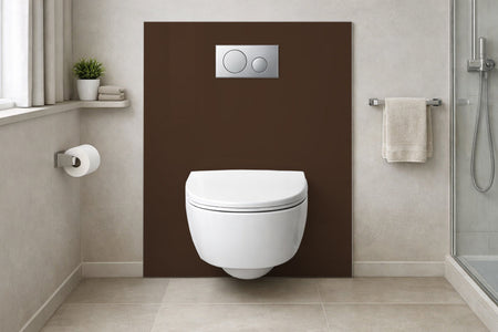 Toilettenrückwand Einfarbig RAL 8014 Sepiabraun