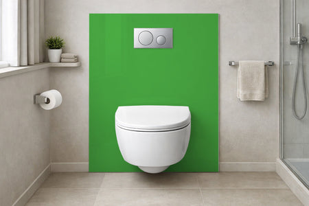 Toilettenrückwand Einfarbig RAL 6018 Gelbgrün