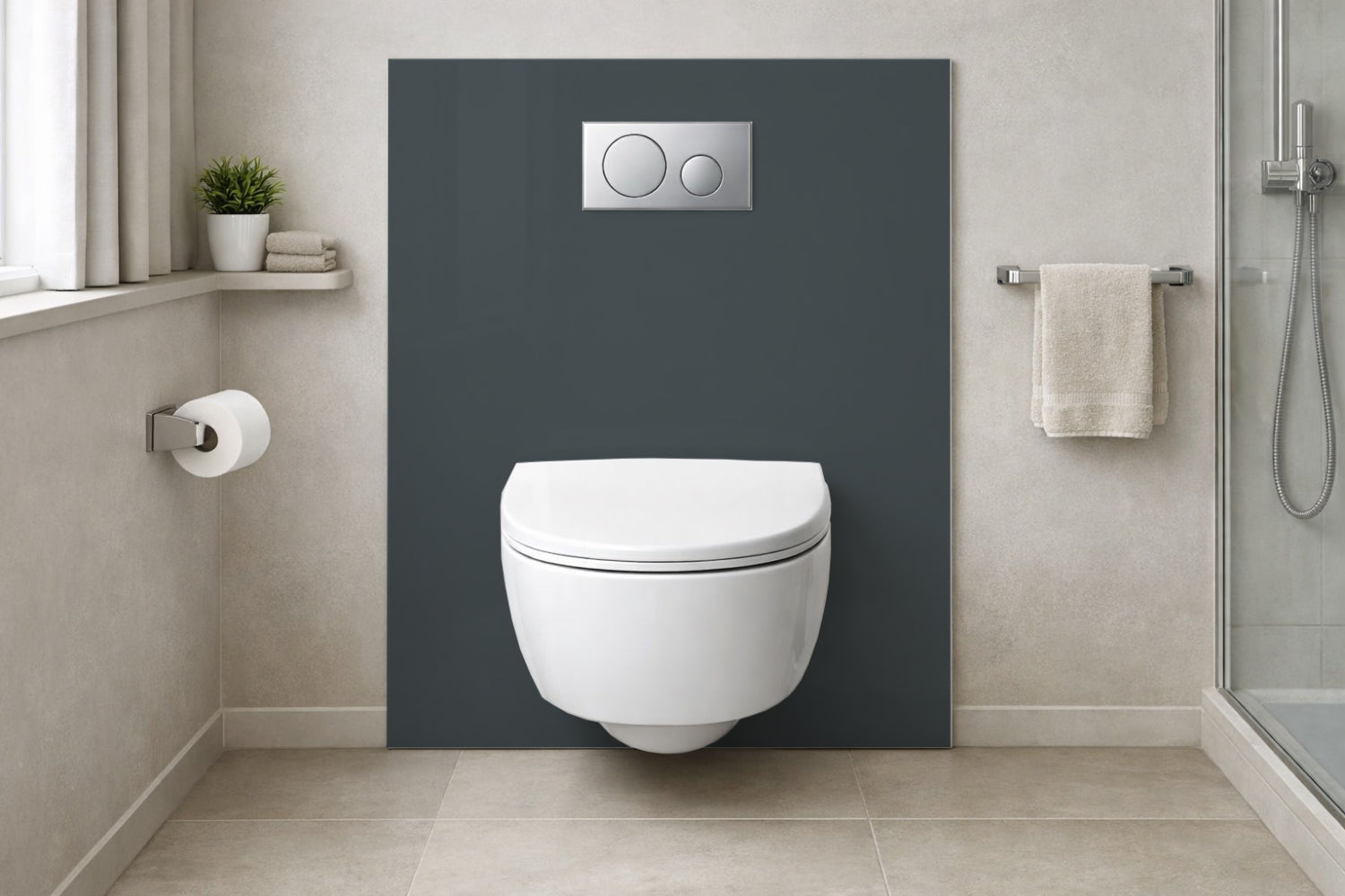 Toilettenrückwand Einfarbig RAL 7024 Graphitgrau
