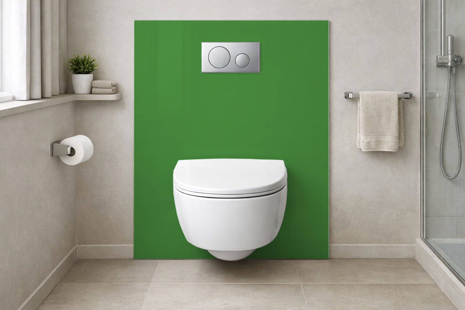 Toilettenrückwand Einfarbig RAL 6010 Grasgrün