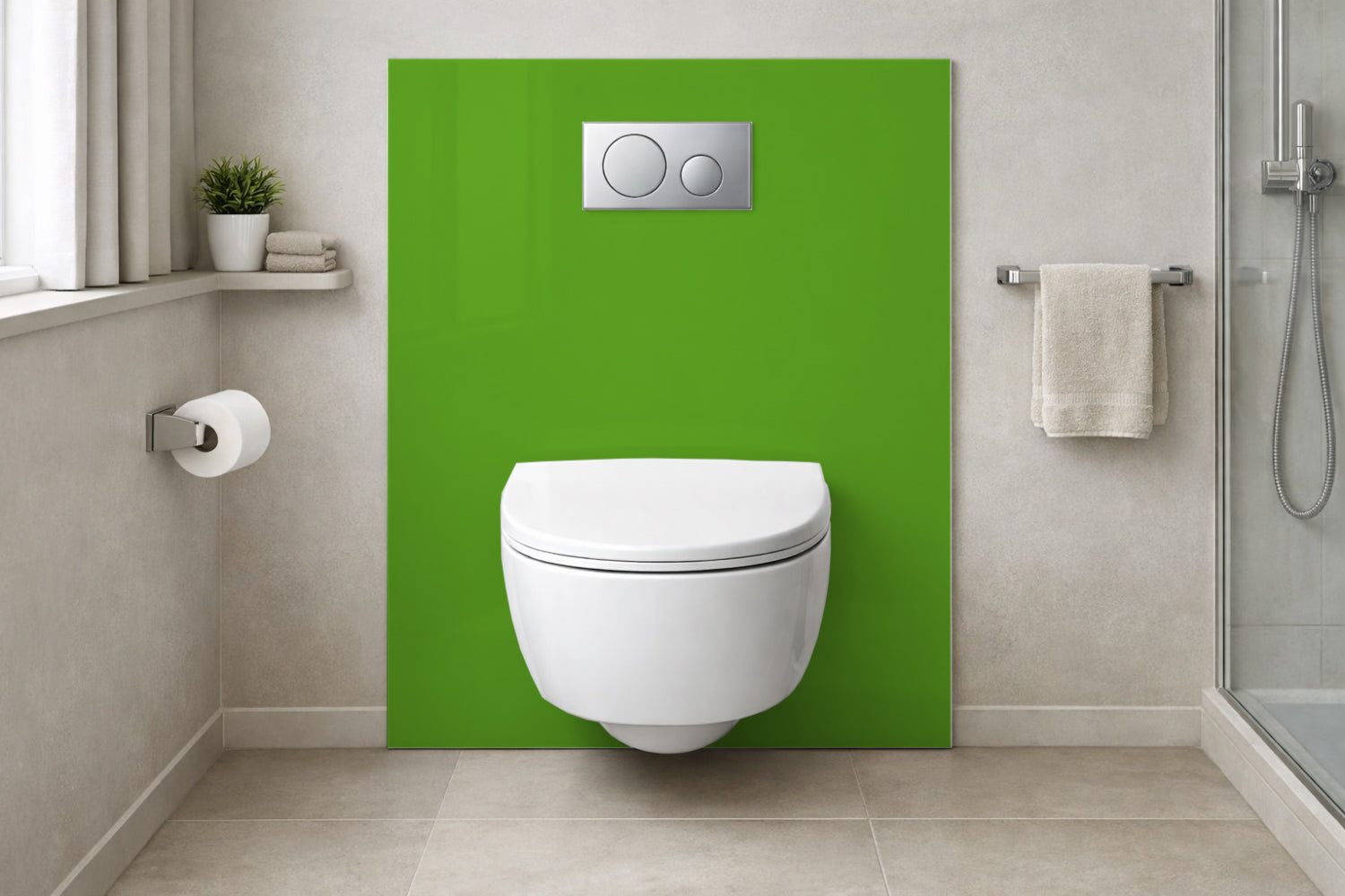 Toilettenrückwand Einfarbig RAL 6017 Maigrün