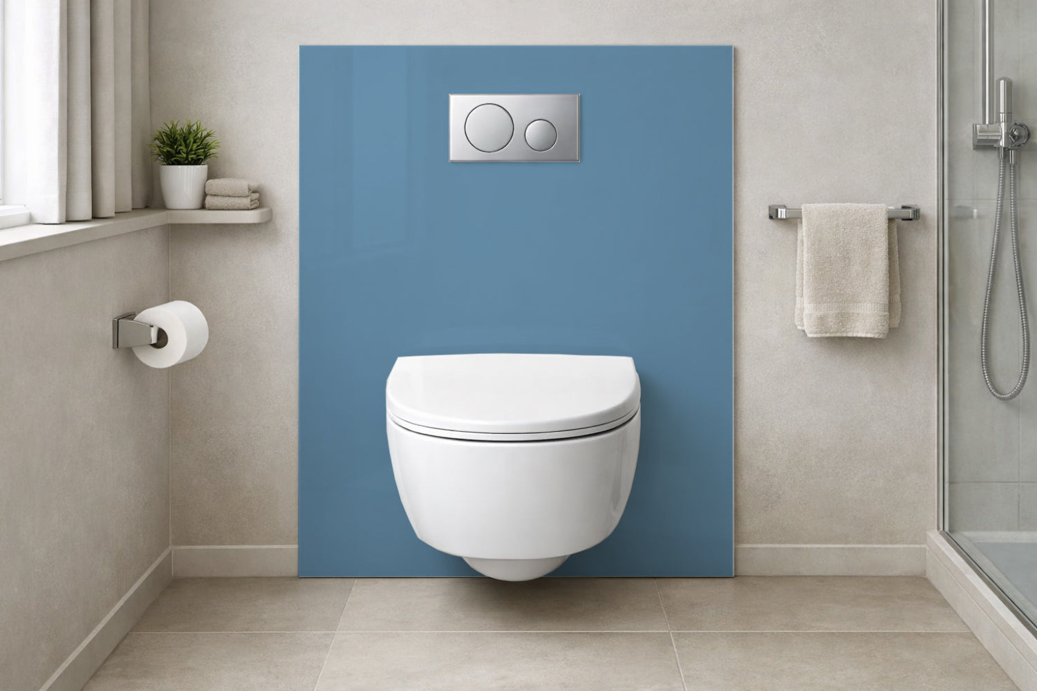 Toilettenrückwand Einfarbig RAL 5024 Pastellblau