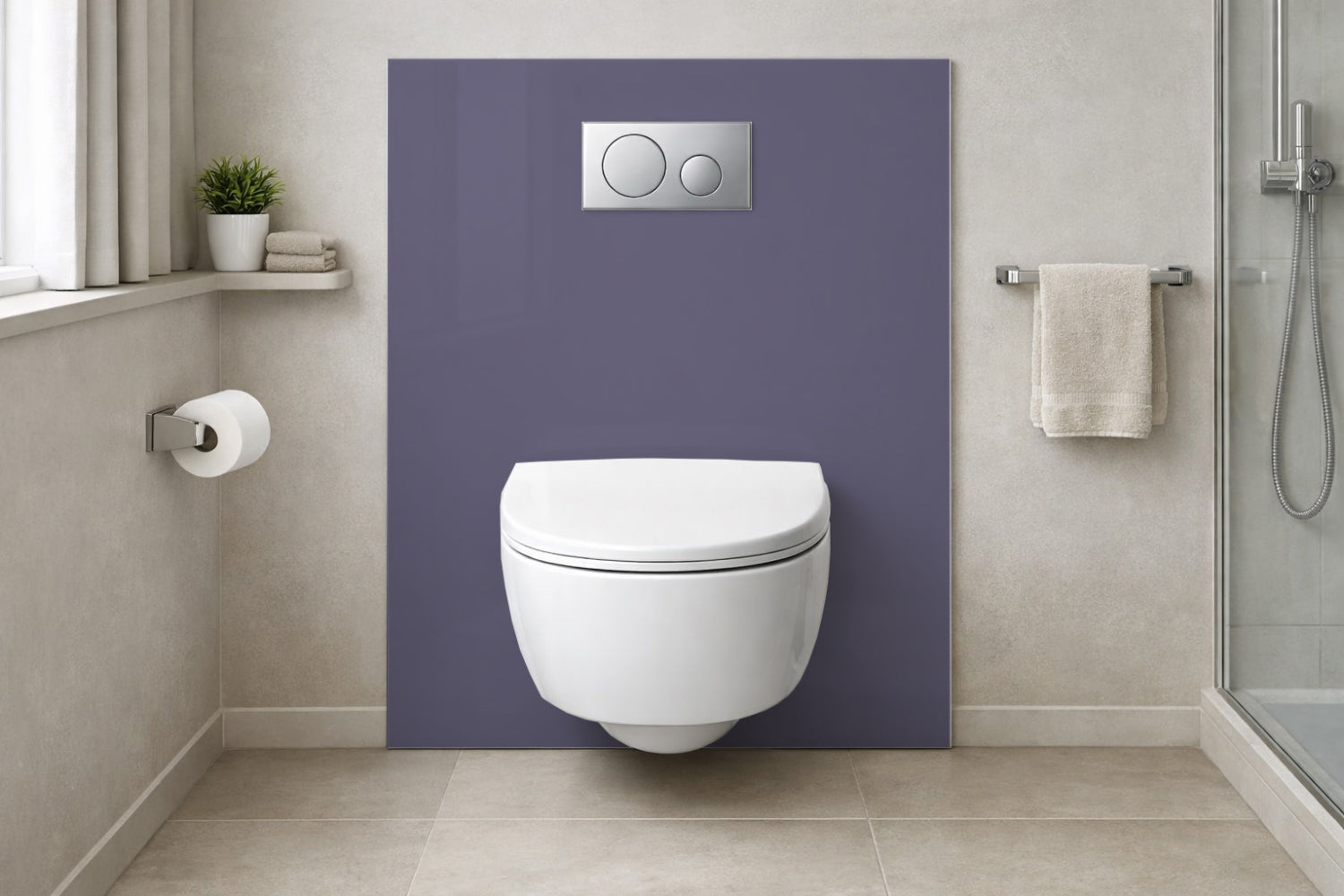 Toilettenrückwand Einfarbig RAL 4012 Perlbrombeer