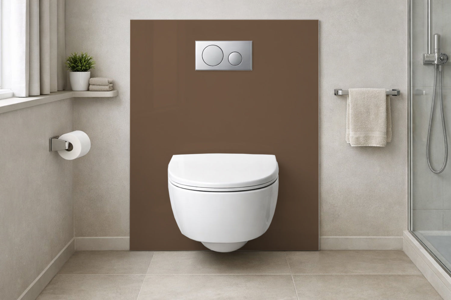 Toilettenrückwand Einfarbig RAL 8025 Blassbraun