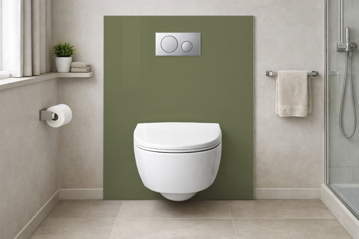Toilettenrückwand Einfarbig RAL 6013 Schilfgrün