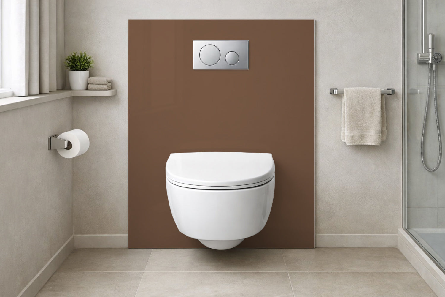 Toilettenrückwand Einfarbig RAL 8002 Signalbraun
