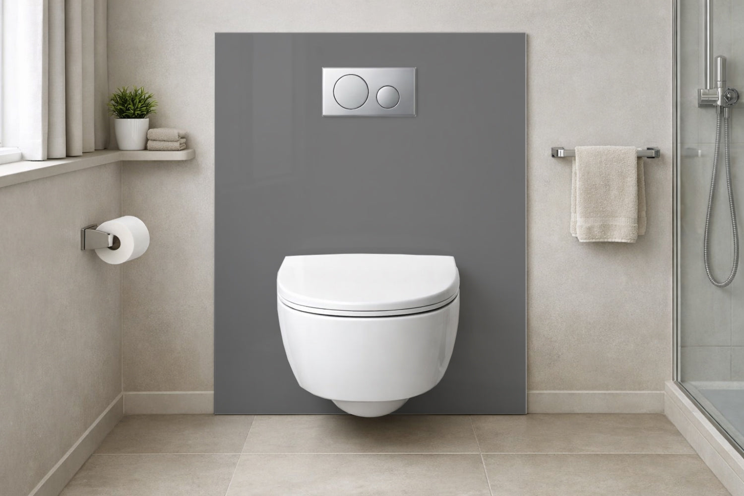 Toilettenrückwand Einfarbig RAL 9023 Perldunkelgrau