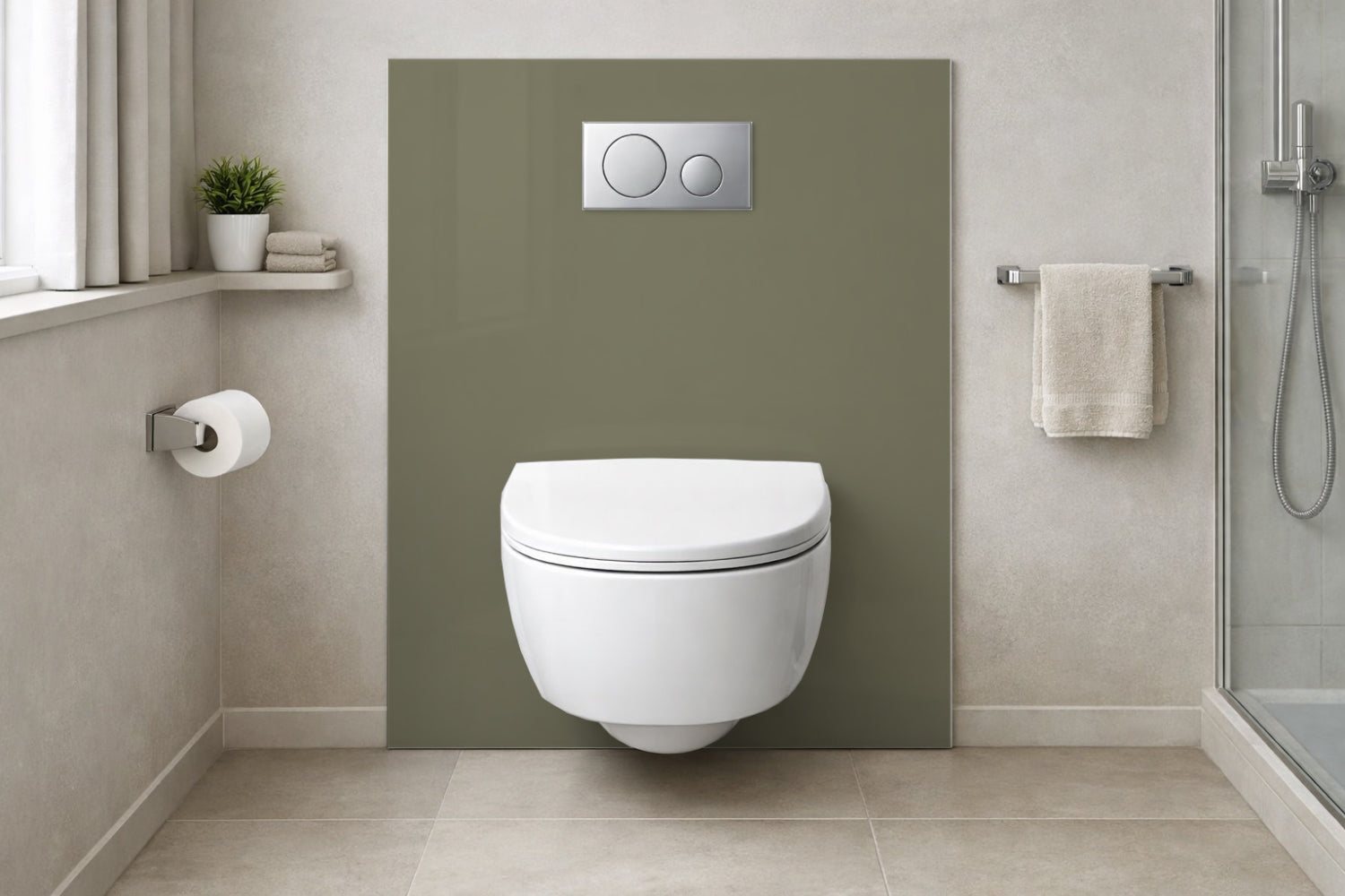 Toilettenrückwand Einfarbig RAL 7002 Olivgrau