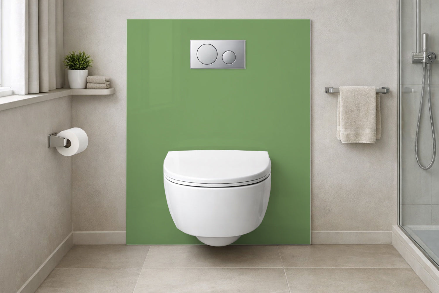 Toilettenrückwand Einfarbig RAL 6021 Blassgrün