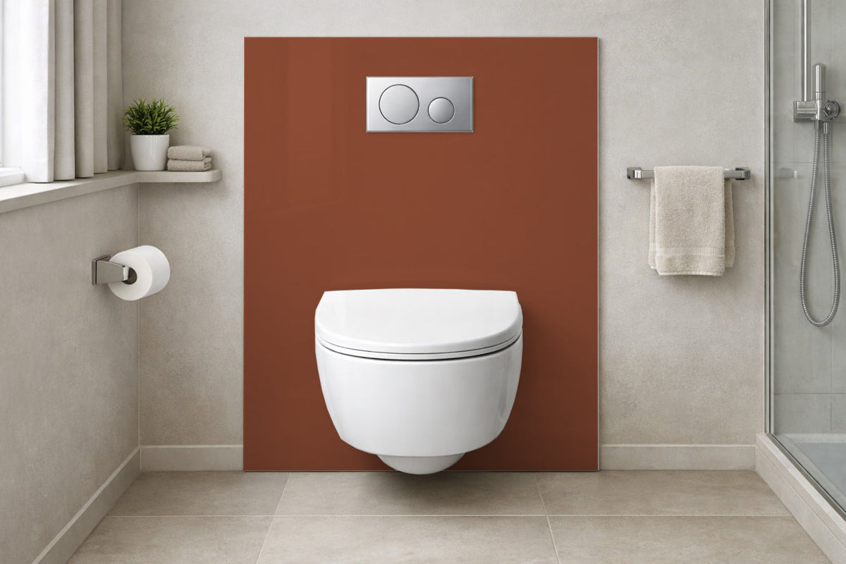 Toilettenrückwand Einfarbig RAL 8004 Kupferbraun