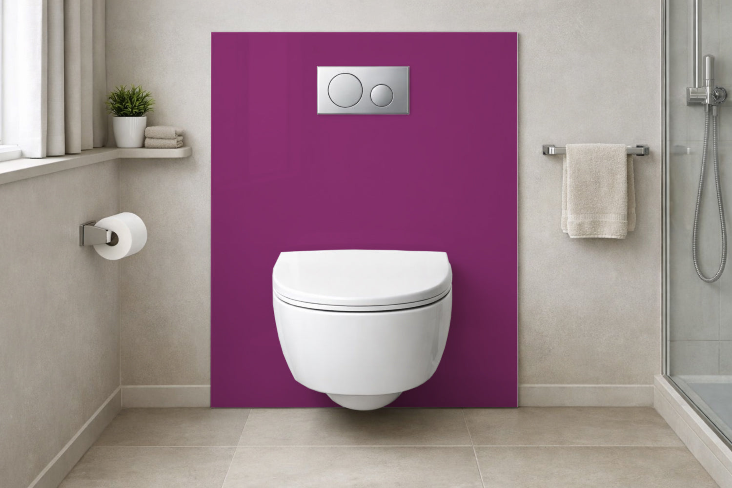 Toilettenrückwand Einfarbig RAL 4006 Verkehrspurpur