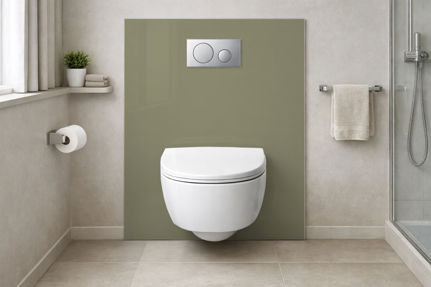 Toilettenrückwand Einfarbig RAL 7034 Gelbgrau