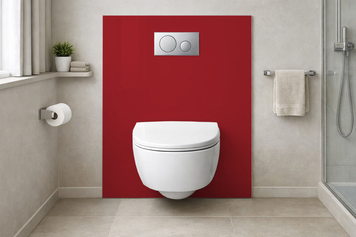 Toilettenrückwand Einfarbig RAL 3001 Signalrot