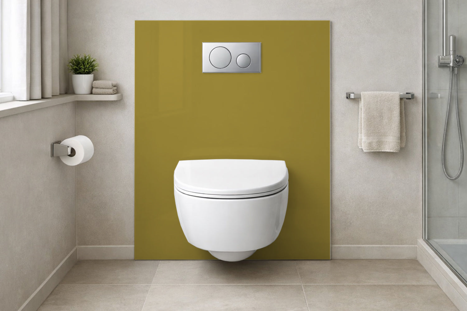 Toilettenrückwand Einfarbig RAL 1027 Currygelb
