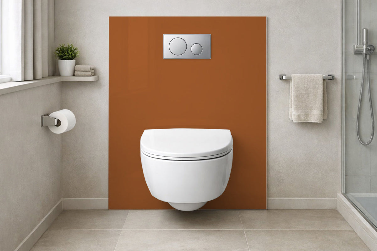 Toilettenrückwand Einfarbig RAL 8023 Orangbraun