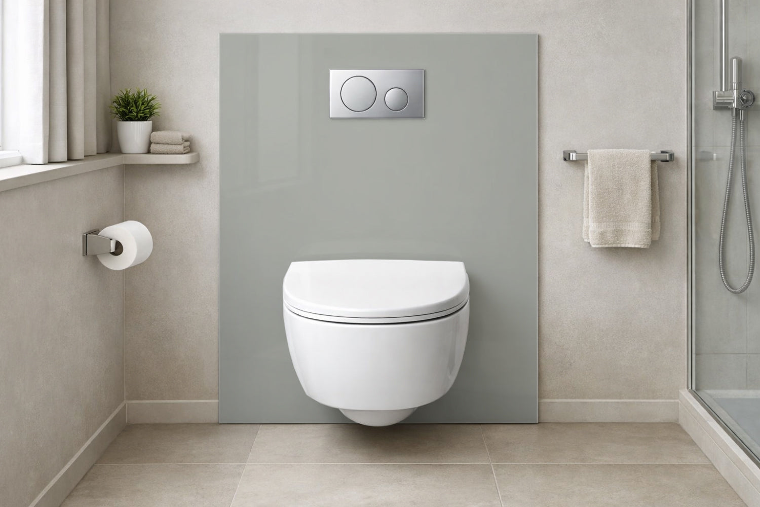 Toilettenrückwand Einfarbig RAL 7038 Achatgrau