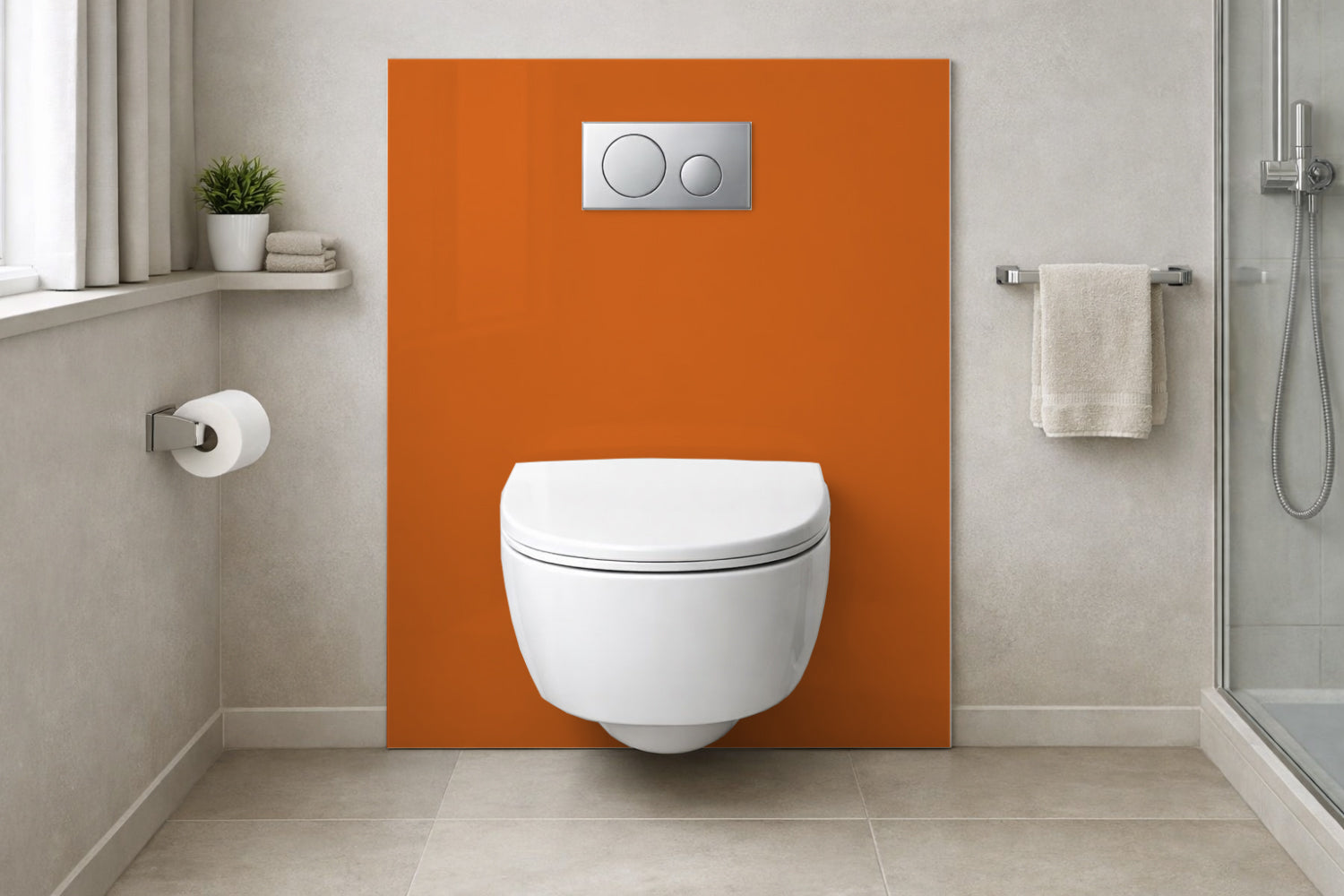 Toilettenrückwand Einfarbig RAL 2010 Signalorange