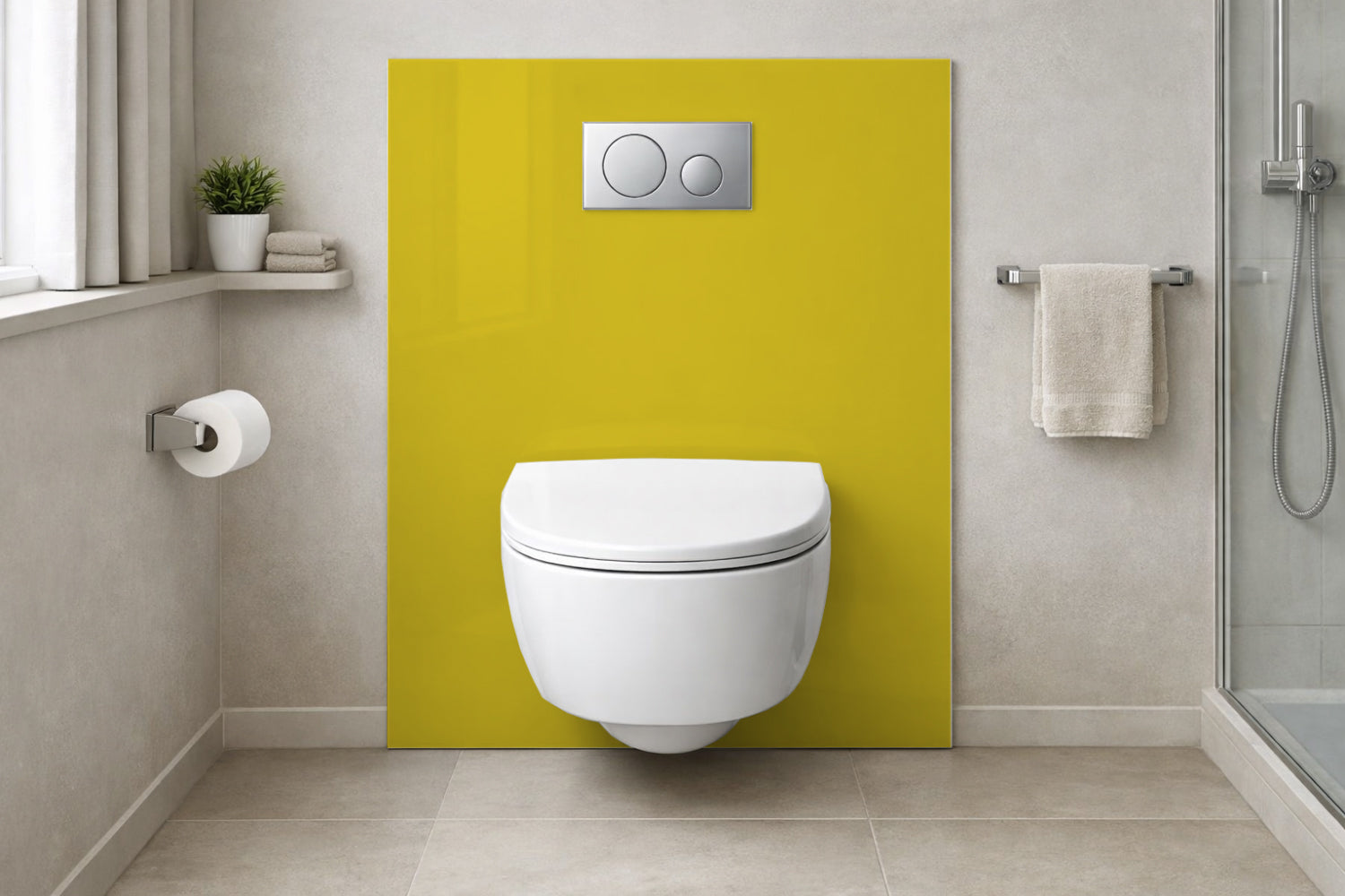 Toilettenrückwand Einfarbig RAL 1012 Zitronengelb