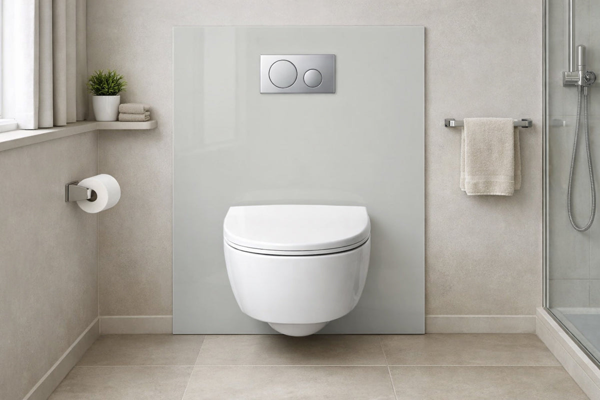 Toilettenrückwand Einfarbig RAL 9018 Papyrusweiß