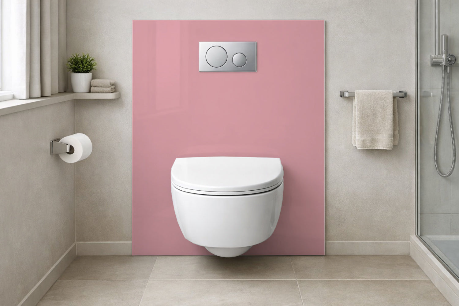 Toilettenrückwand Einfarbig RAL 3015 Hellrosa