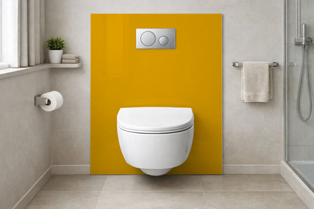 Toilettenrückwand Einfarbig RAL 1032 Ginstergelb
