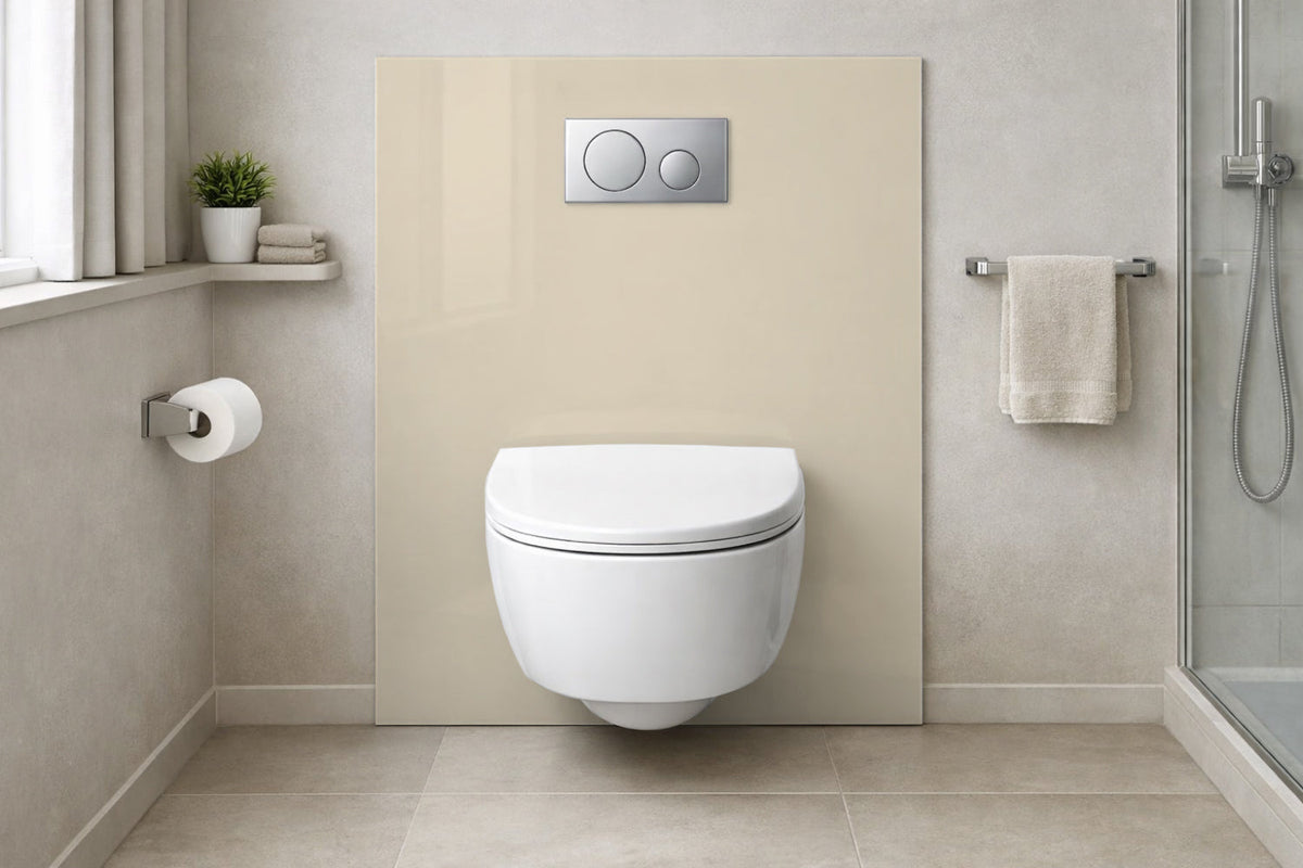 Toilettenrückwand Einfarbig RAL 1013 Perlweiß