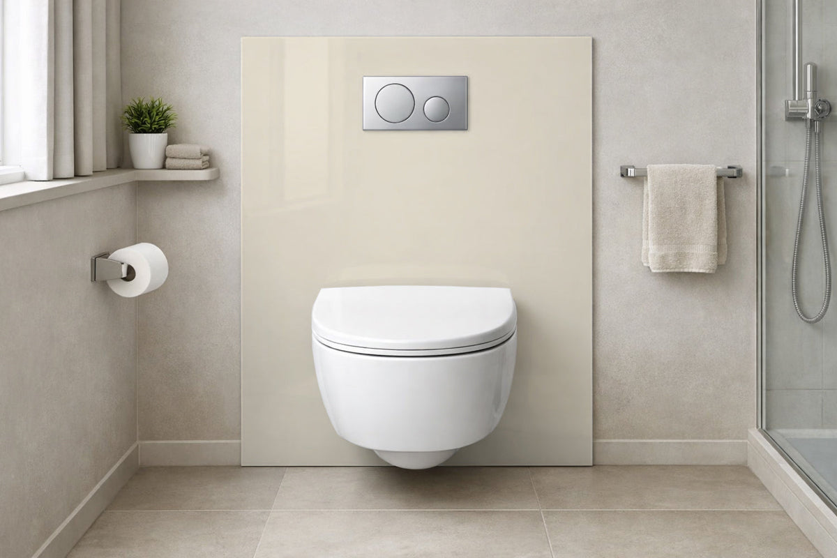 Toilettenrückwand Einfarbig RAL 9001 Cremeweiß