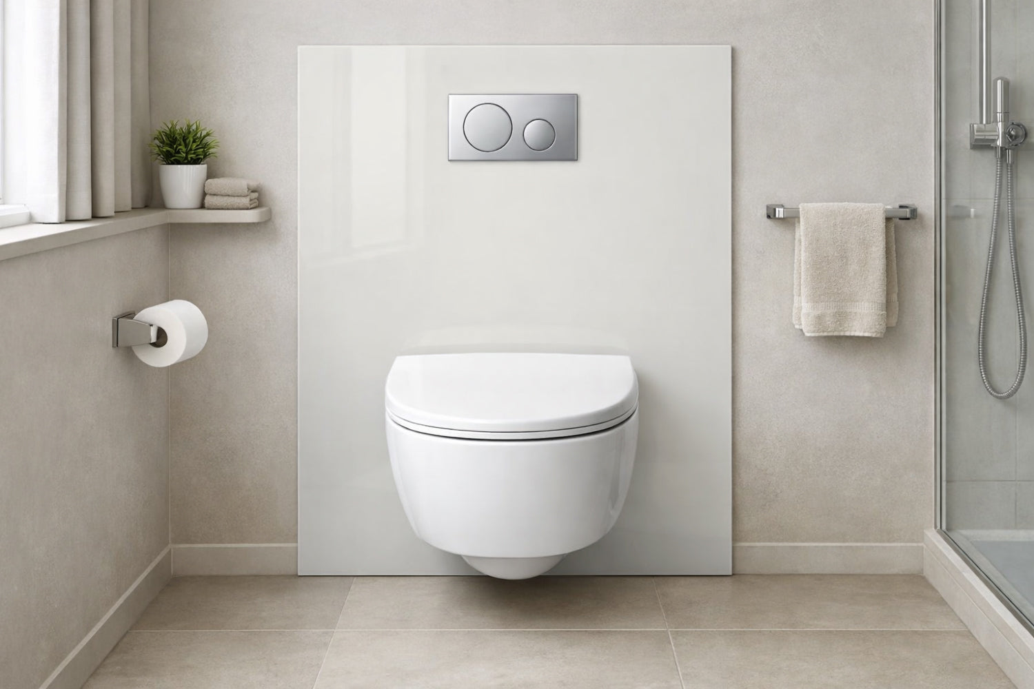Toilettenrückwand Einfarbig RAL 9010 Reinweiß