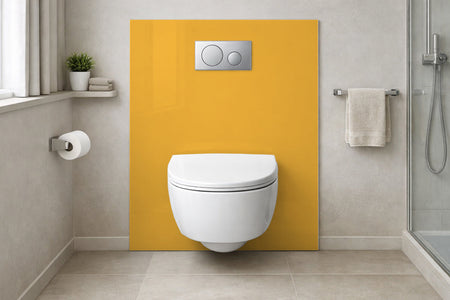 Toilettenrückwand Einfarbig RAL 1017 Safrangelb