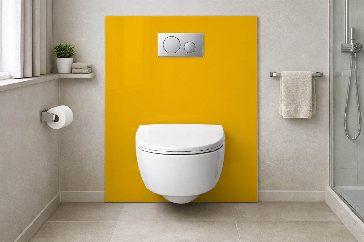 Toilettenrückwand Einfarbig RAL 1021 Rapsgelb