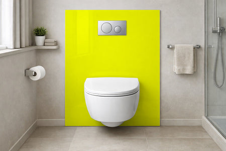 Toilettenrückwand Einfarbig RAL 1026 Leuchtgelb